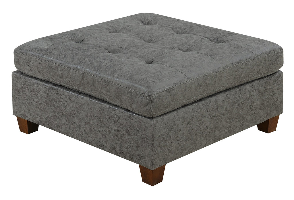 Antique Grey 8Pc Modular Sofa Set Leatherette Tufted Couch Q12229