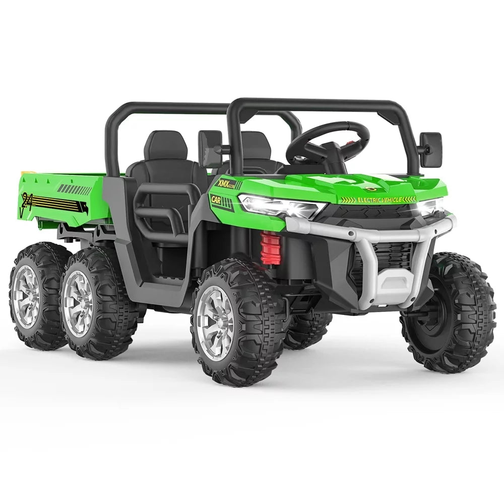 Remote Control Electric UTV, 2 Seater, 6 Wheels Ride On Dump Truck, Blue C4653