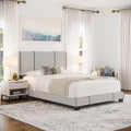 Queen Linen Upholstered Platform Bed C8544
