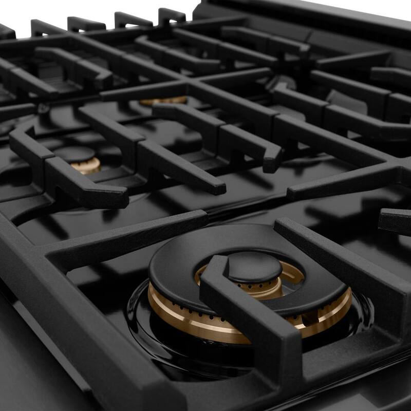 6 Burner Freestanding Gas Range with Convection Oven in Black Stainless Steel N819721
