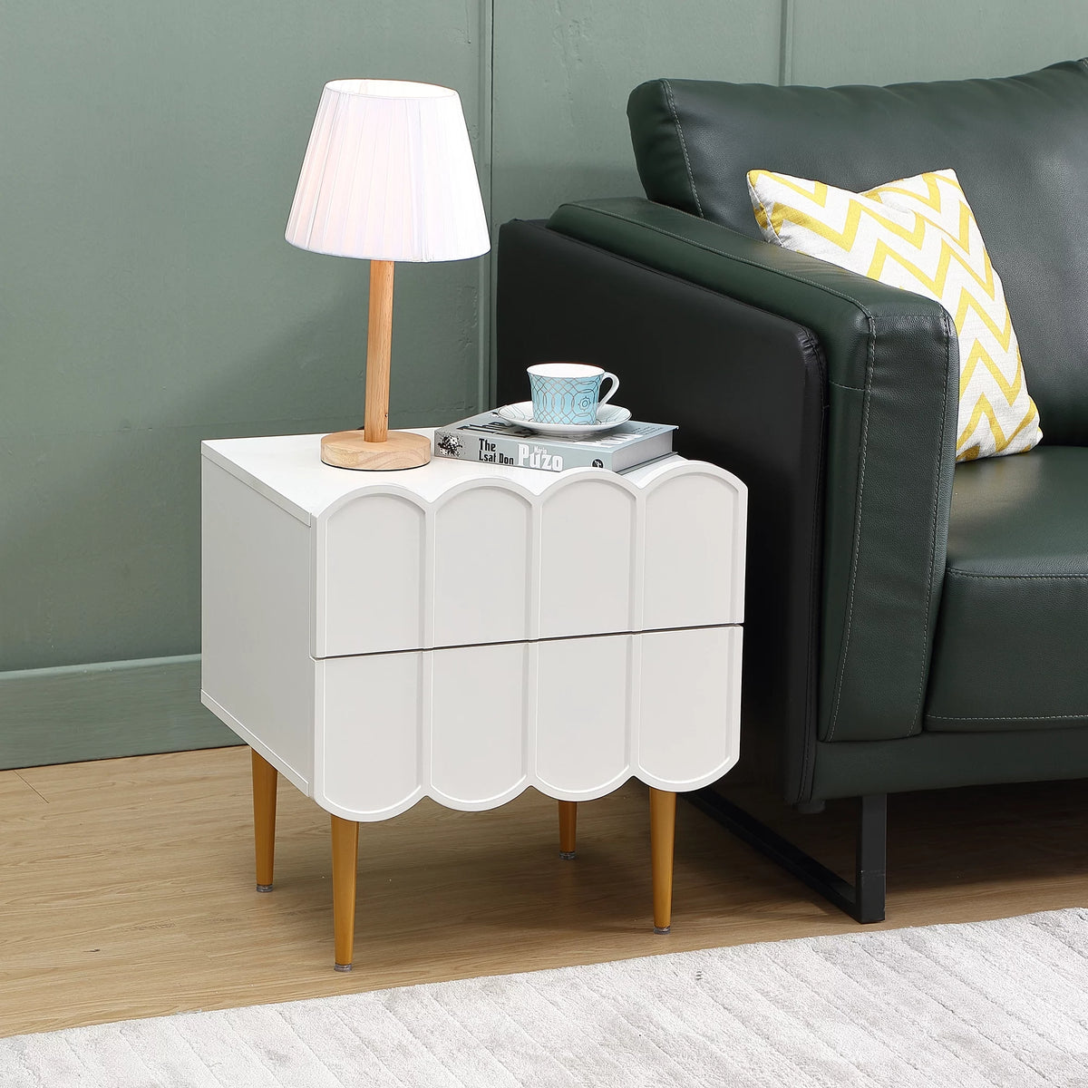 White Nightstands with Drawers J356345