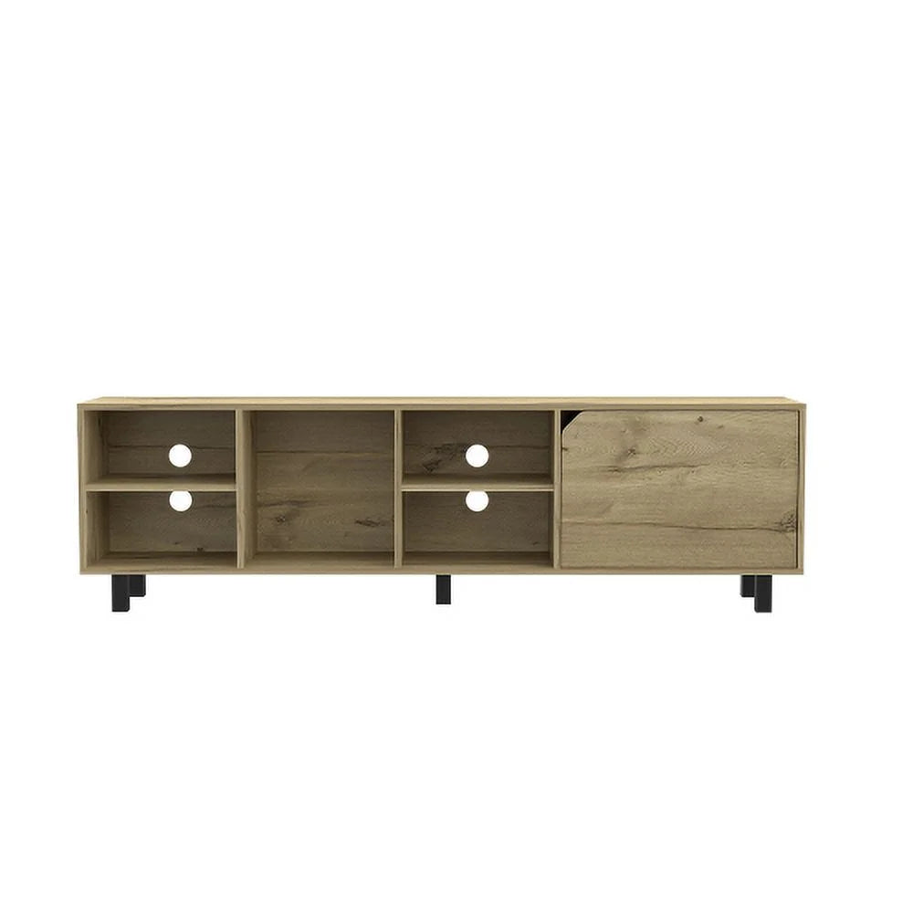 Light Oak TV Stand with Four Open Shelves M543