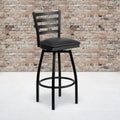 2 Pack Swivel Metal Barstool Black Vinyl Seat K335