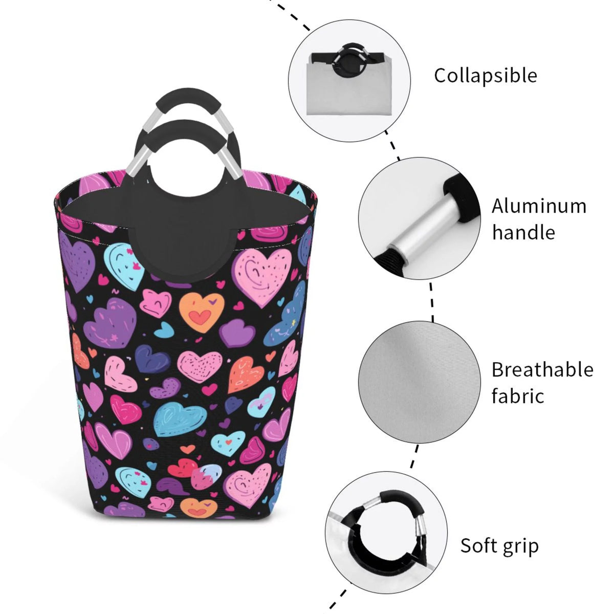 50L Rectangular Laundry Hamper with Aluminum Handles Q78961