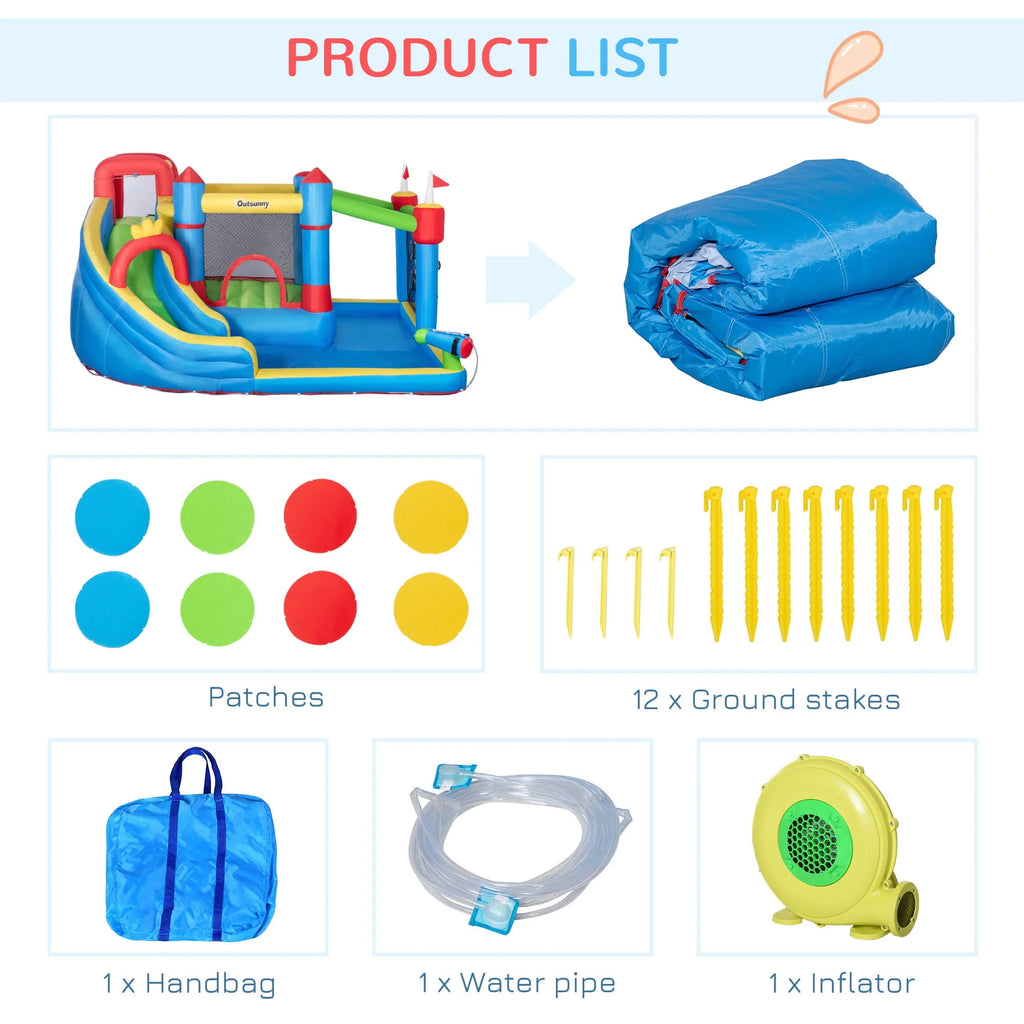 6-in-1 Inflatable Water Slide Bounce House F57920