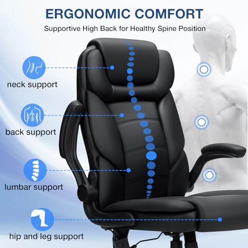 Big and Tall 450lbs Leather Ergonomic Office Chair B25522