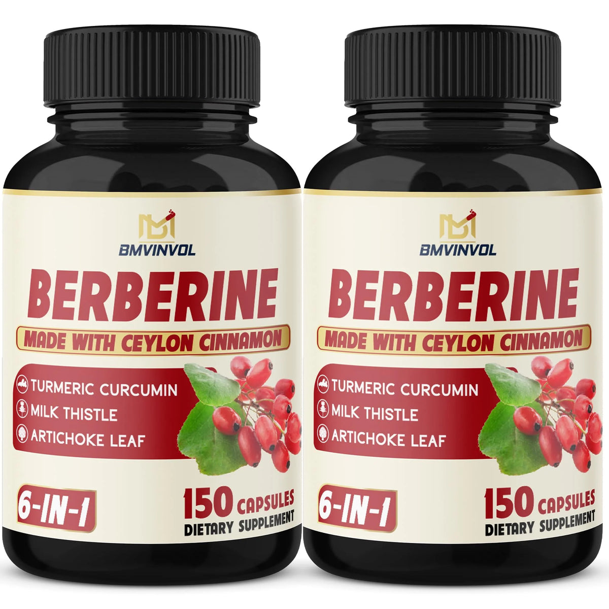 Berberine Supplement 6-in-1 300 Caps T67388