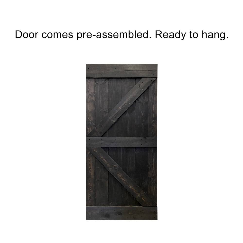 42 in. x 84 in. Red Walnut Stained Solid Pine Wood Interior Sliding Barn Door Slab A1082