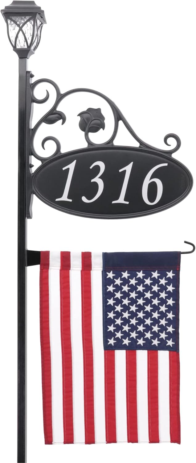Reflective Address Sign with Solar Light O7239