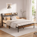 Queen Size Black Steel Platform Bed Frame P8333