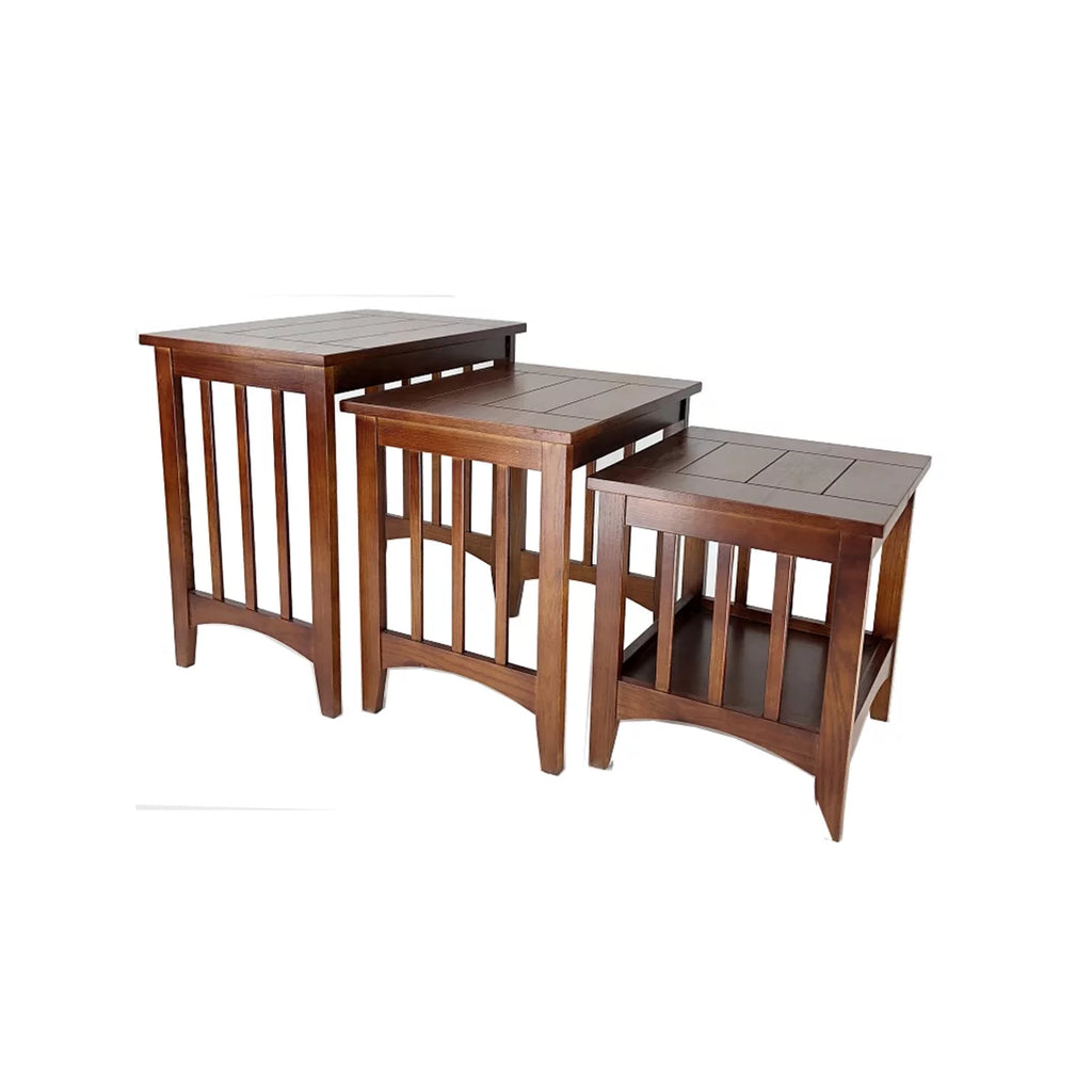 Oak Brown 3 Piece Nesting Table W58772