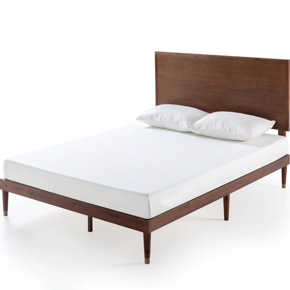 Queen Wood Platform Bed Frame with Adjustable Headboard J308
