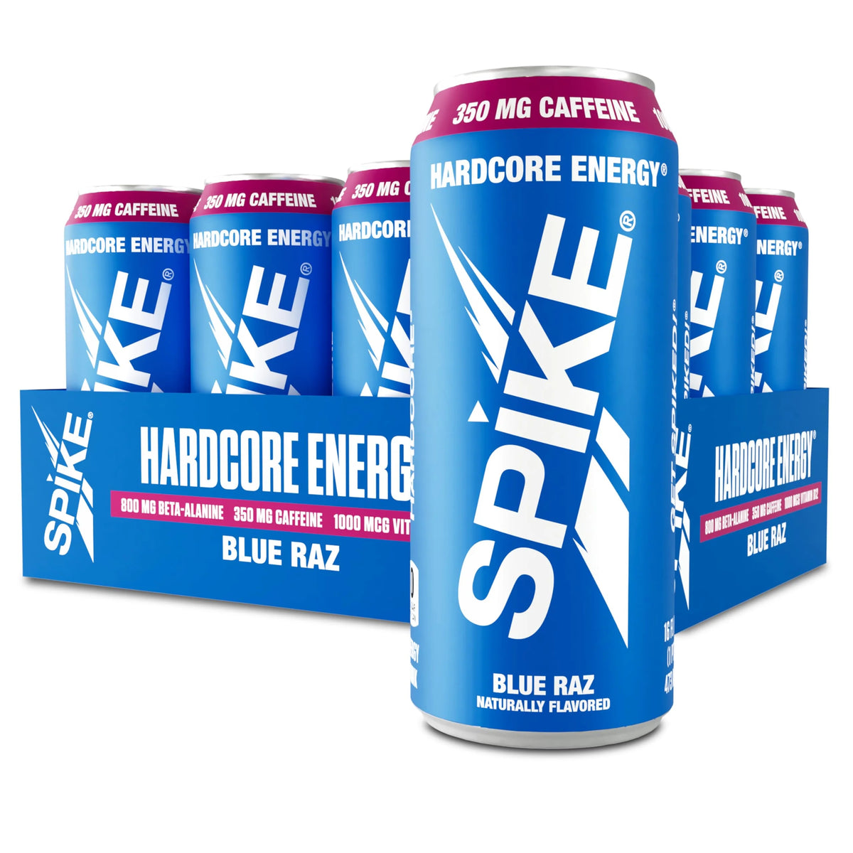 350 mg Caffeine 800 mg Beta-Alanine 1000 mcg Vitamin B12 Sugar-Free Blue Raz 16 oz Pack of 12 Z8393