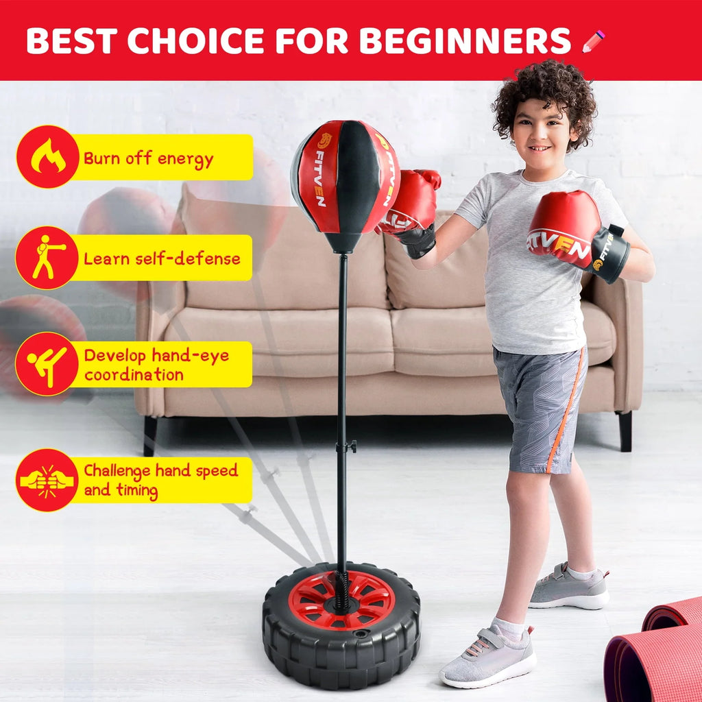 70 In. 205 Lbs. Freestanding Punching Bag with Boxing Gloves X301