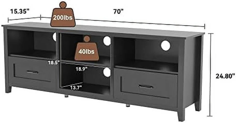 Black TV Stand with Drawers for up to 80" TV P36507