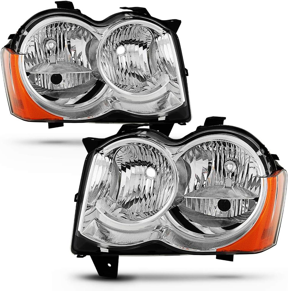 Jeep Grand Cherokee Factory Headlights Headlamps Driver + Passenger Side G576