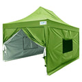 10x15 Pop Up Canopy Tent with Sides and Mesh Windows Green K23864
