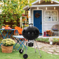22" Enamel Charcoal Kettle Grill with Thermometer P5980