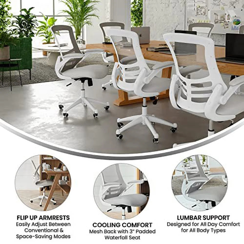 Ergonomic Mid-Back Gray Mesh Office Chair B19472