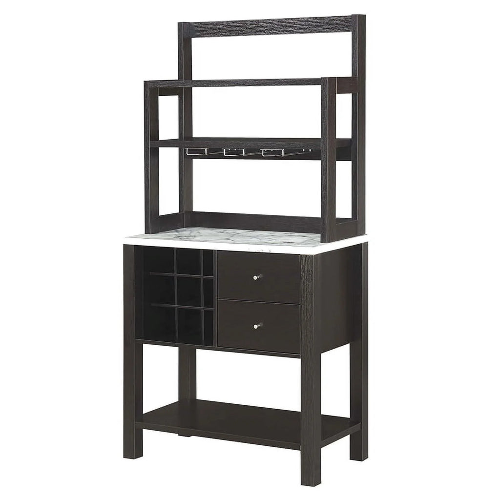 Espresso Wood Finish Serving Bar F58905