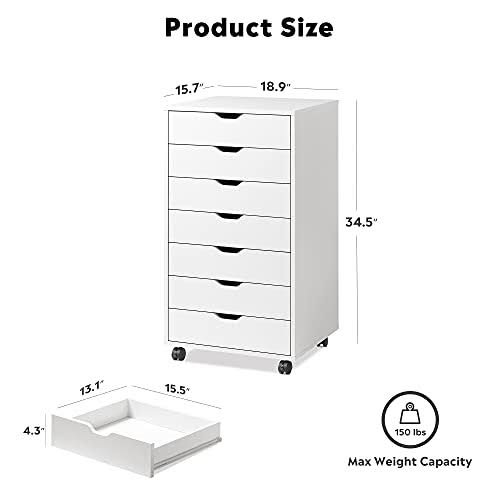White 7 Drawer Wood Dresser S945