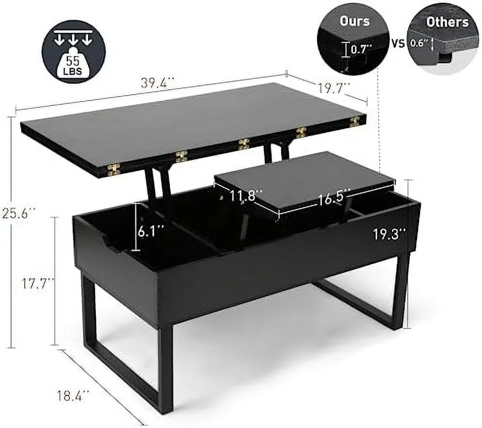 Lift Top Coffee Table with Hidden Compartment J2439