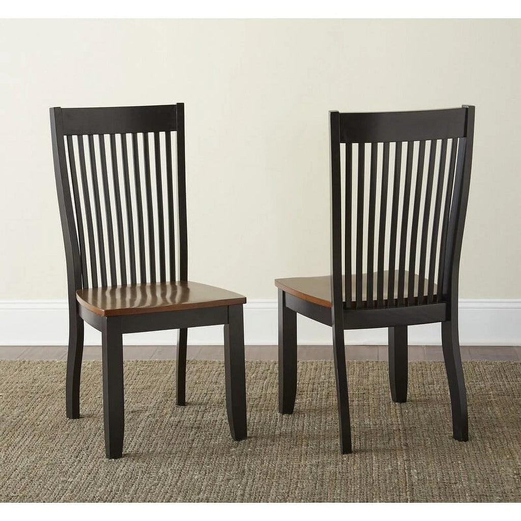 Farmhouse Style Solid Wood Dining Chair Set of 2 Dark Oak R99346