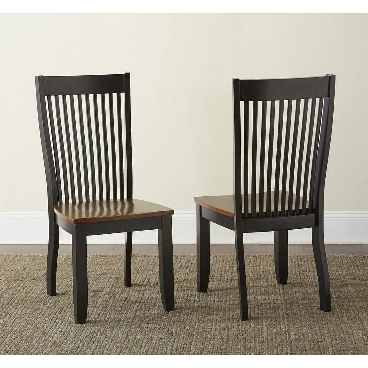 Farmhouse Style Solid Wood Dining Chair Set of 2 Dark Oak R99346
