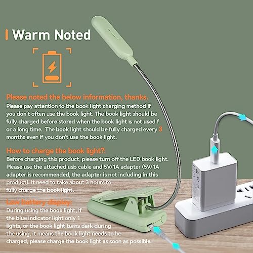 Clip On Book Light, 7 LED Reading Light, Blue U5058