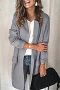 Casual Solid Turn-back Collar Outerwear G702