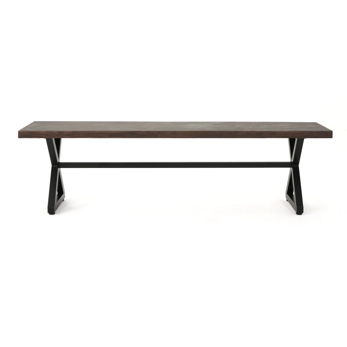 Brown Outdoor Aluminum Dining Bench Set of 2 S61413