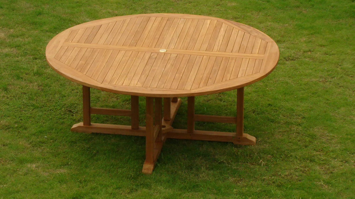Grade-A Teak 7 Pc Dining Set with 72" Round Table and 6 Chairs Q430