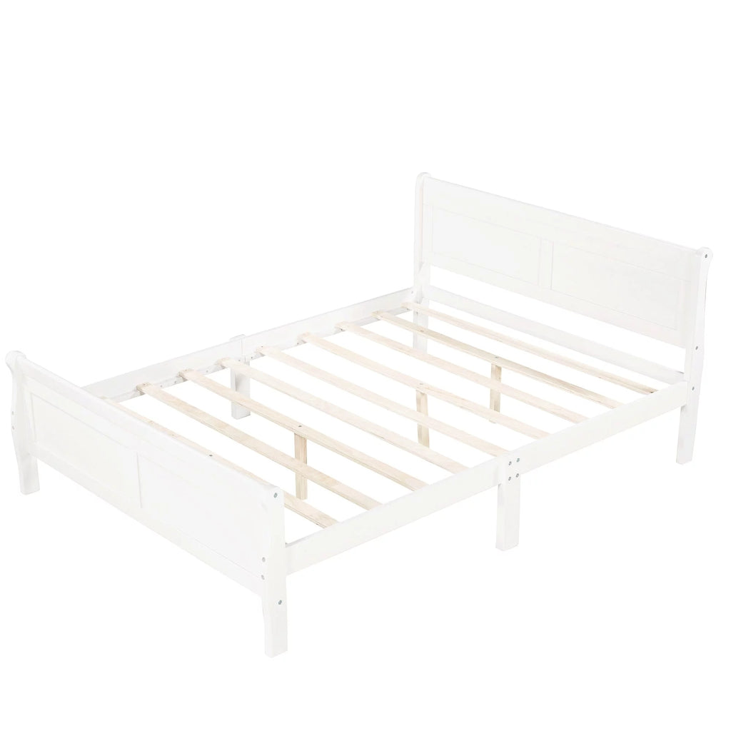 Wood Frame Sleigh Bed with Footboard Espresso Queen T442613