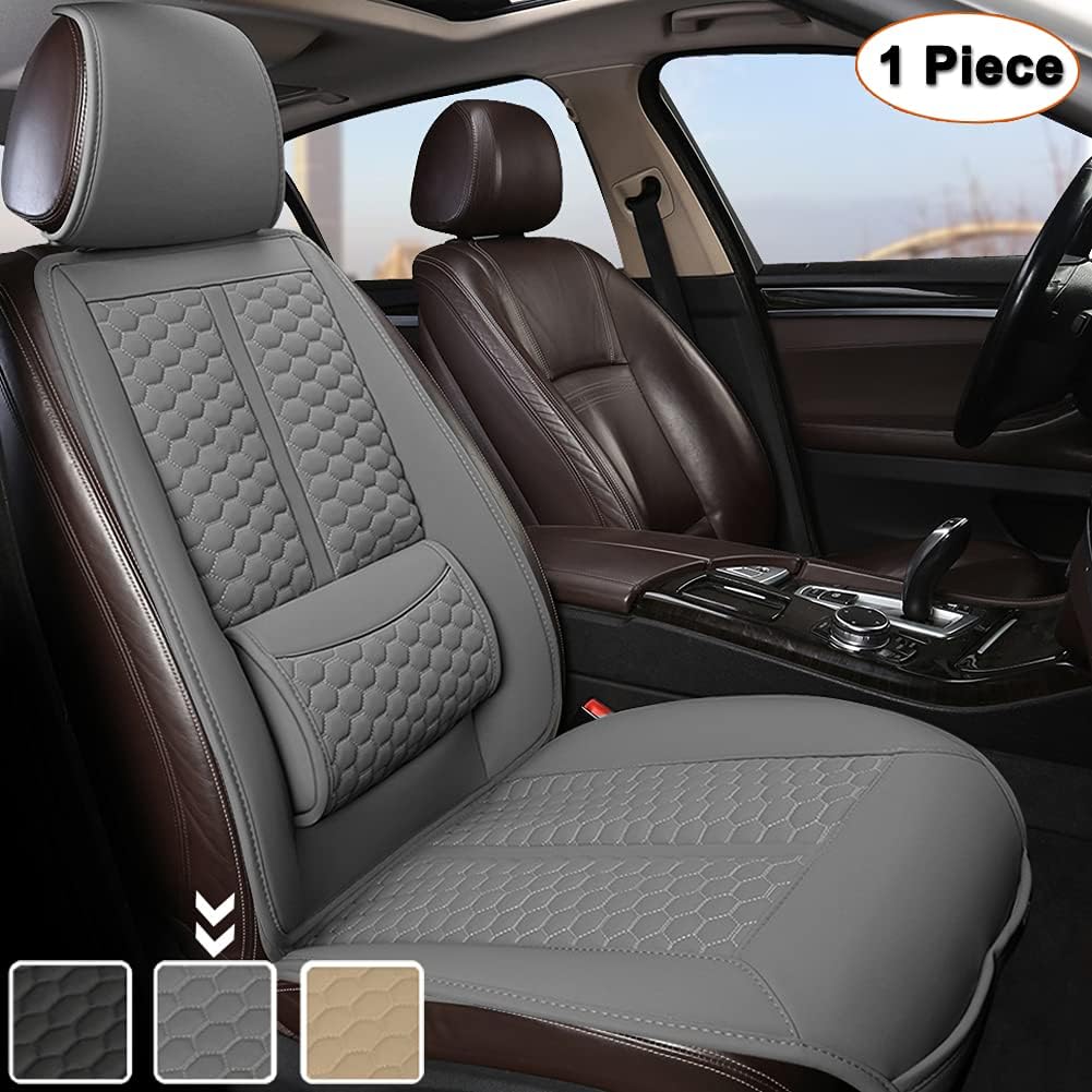Black Car Seat Covers, 1 Pair with Lumbar Support C82982