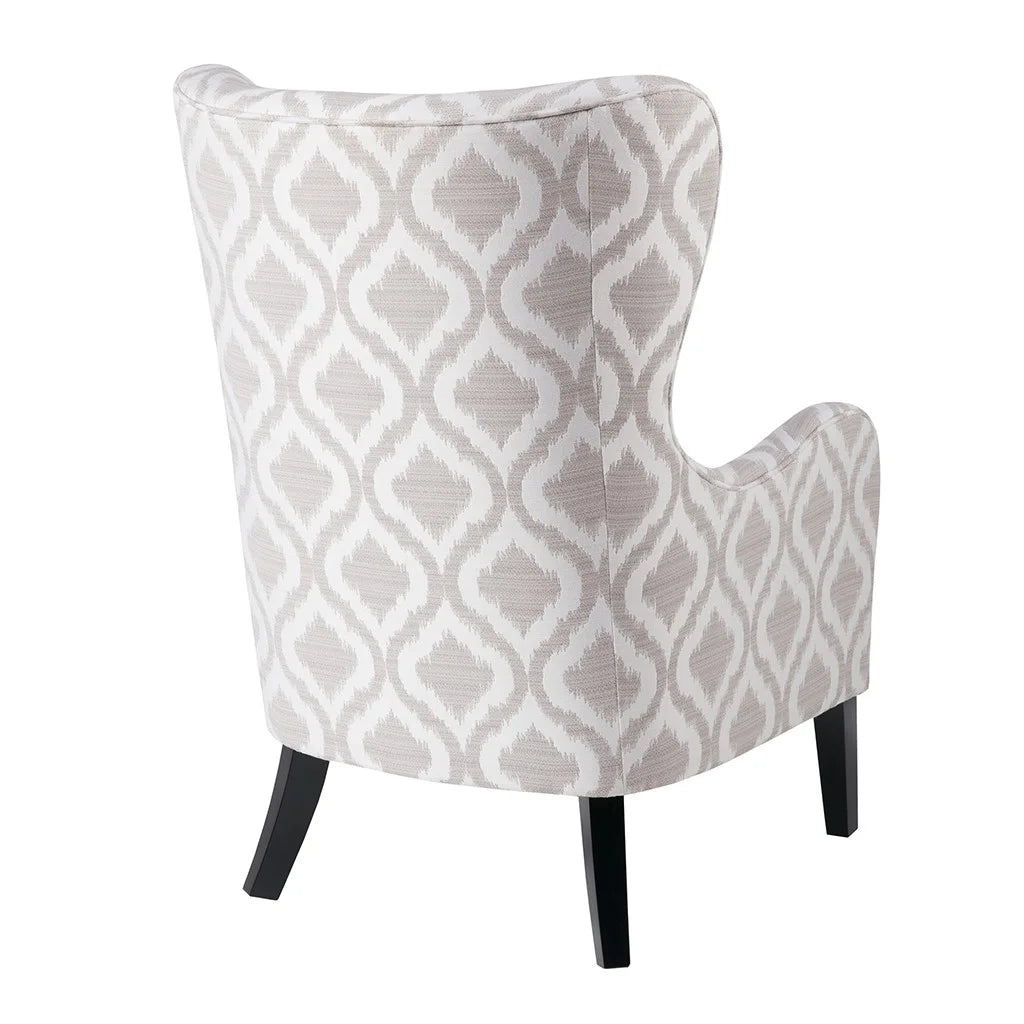 Transitional Swoop Wing Chair with Round Arm I657583