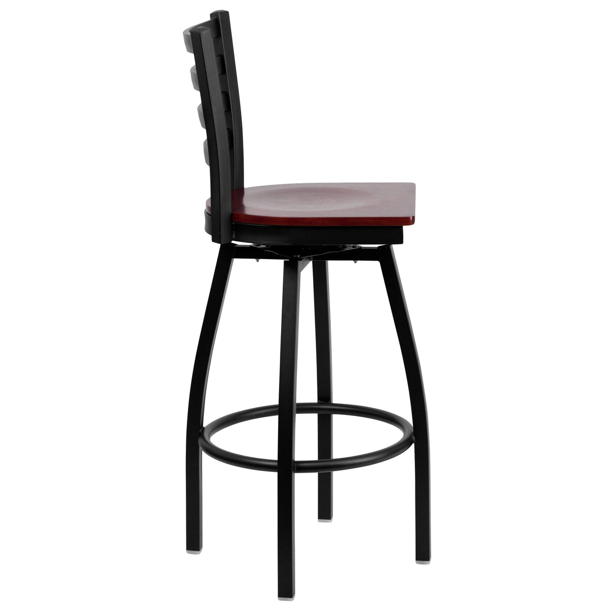2 Pack Swivel Metal Barstool Black Vinyl Seat K335