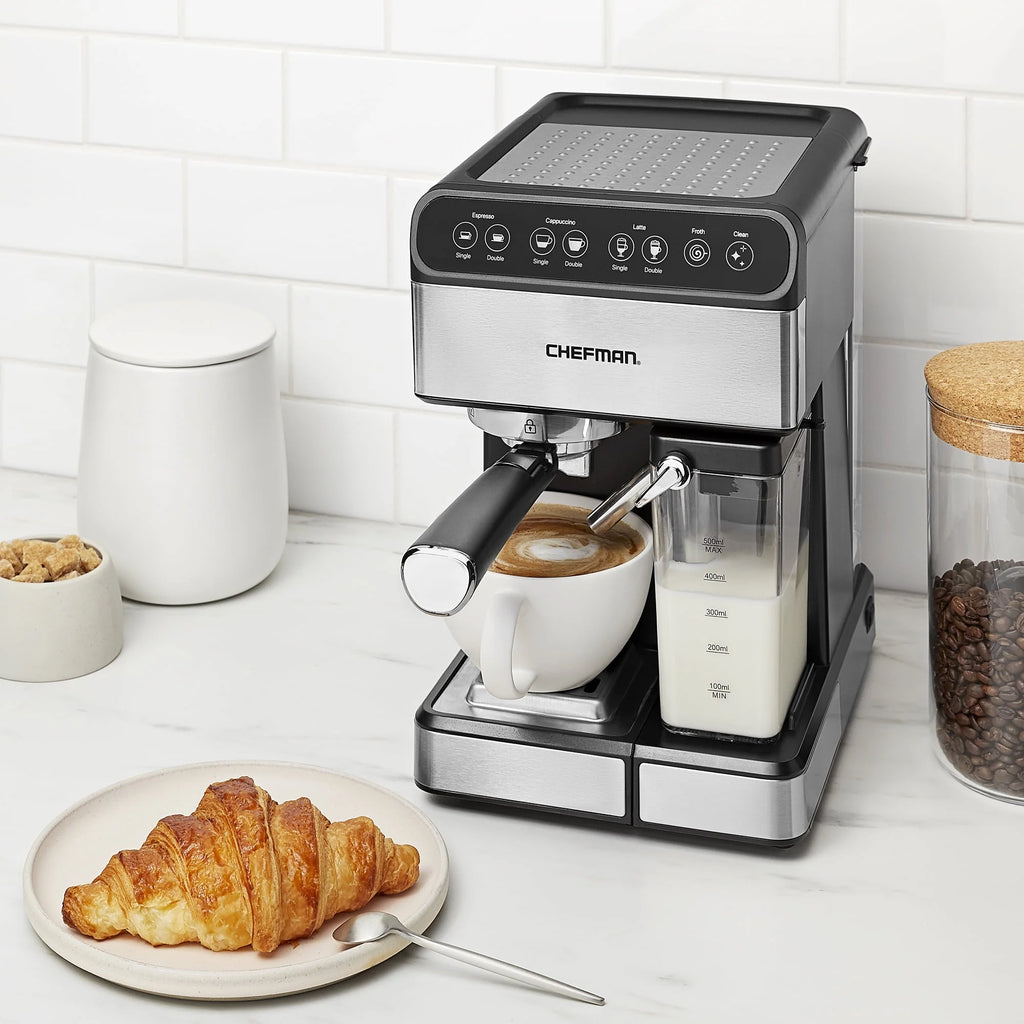 6-in-1 Digital Espresso Machine with Milk Frother W414