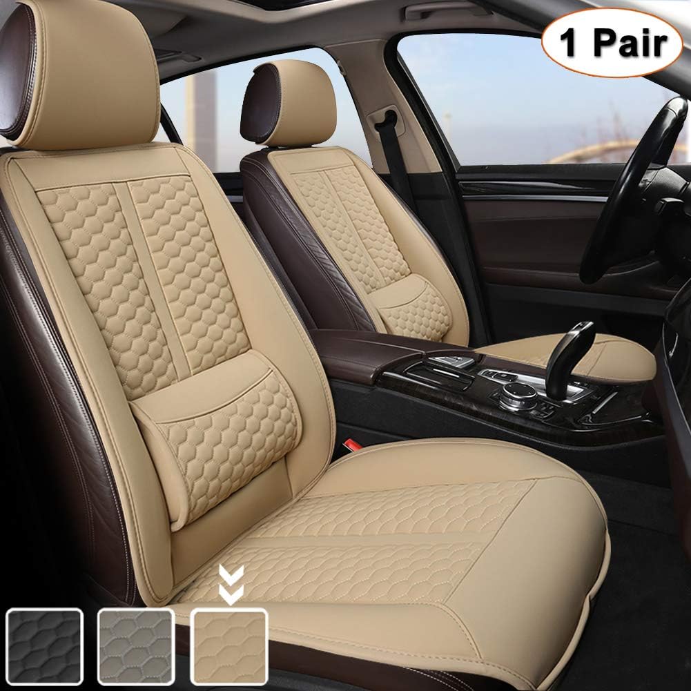 Black Car Seat Covers, 1 Pair with Lumbar Support C82982