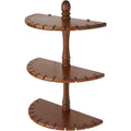 Brown Wood Wall Mountable 36 Spoon Rack, 3 Shelves J424