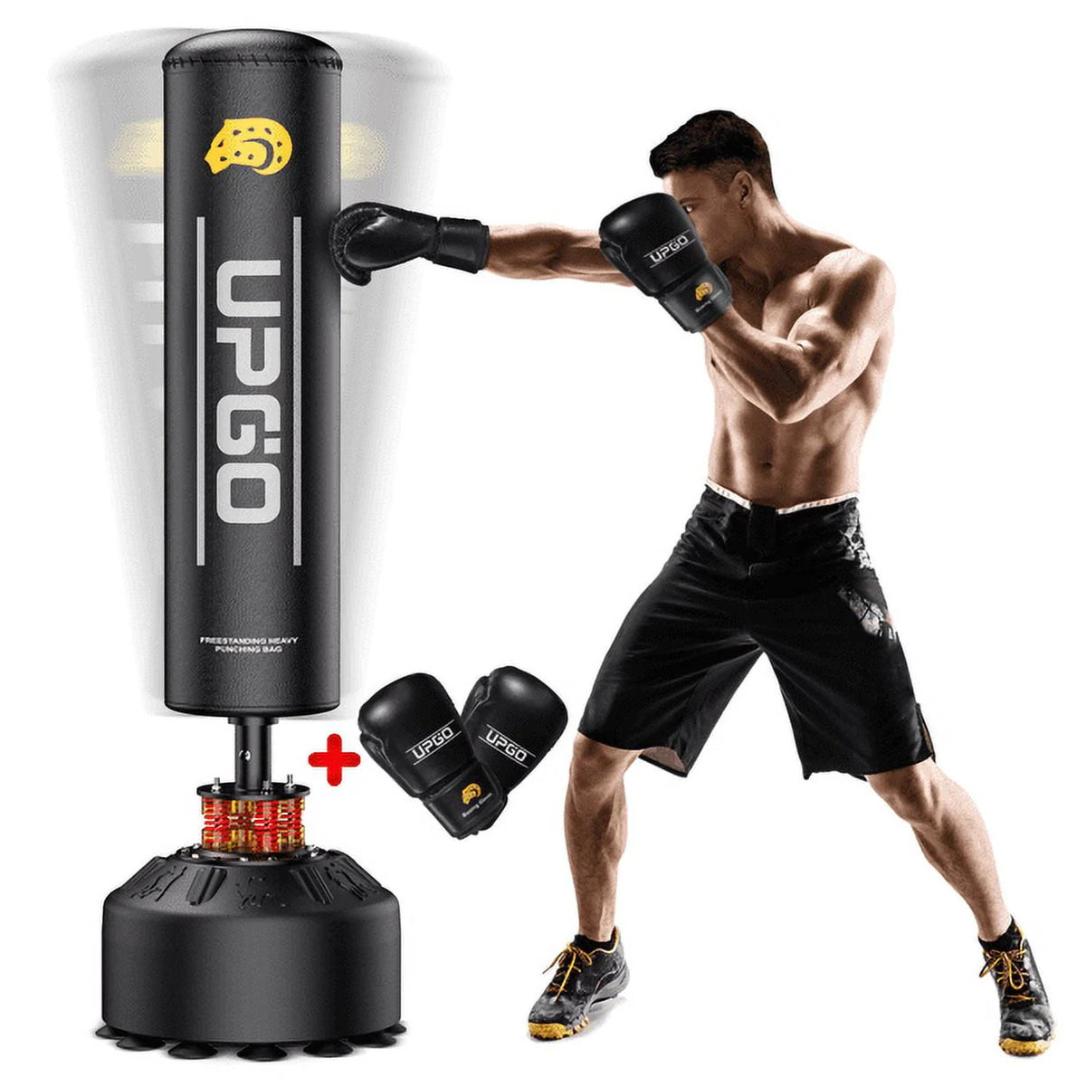 70 In. 205 Lbs. Freestanding Punching Bag with Boxing Gloves X301