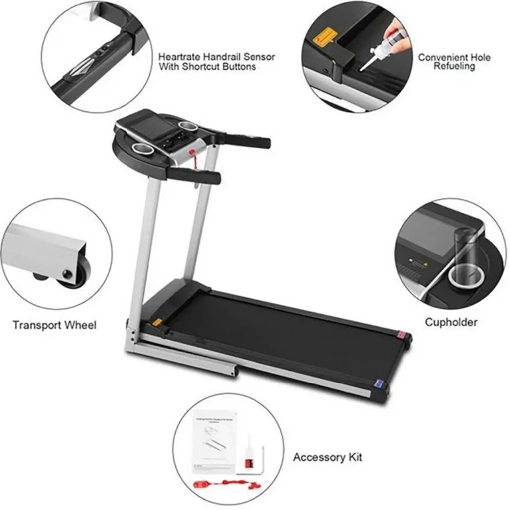 Silver Treadmill with 10 HD Touchscreen and 36 Preset Programs M1185