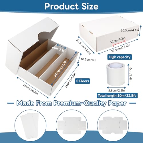 6 Pack White Trading Card Storage Box S870
