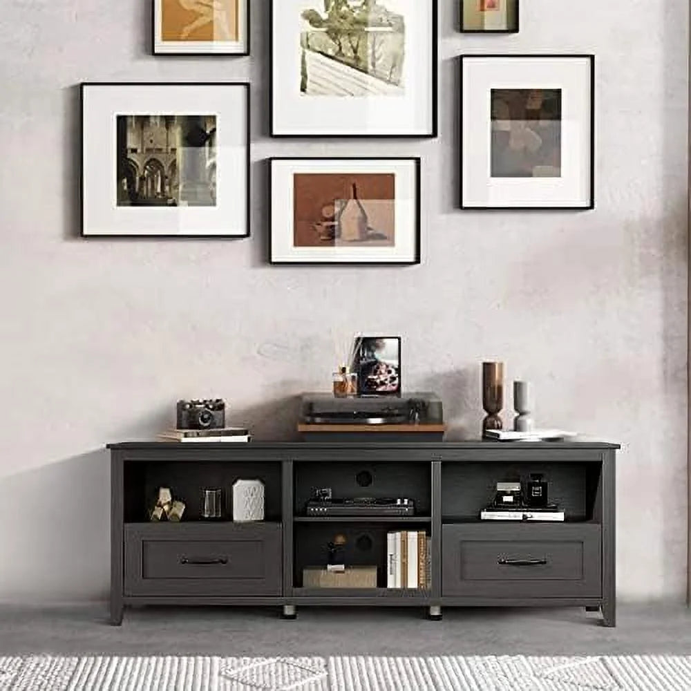 Black TV Stand with Drawers for up to 80" TV P36507