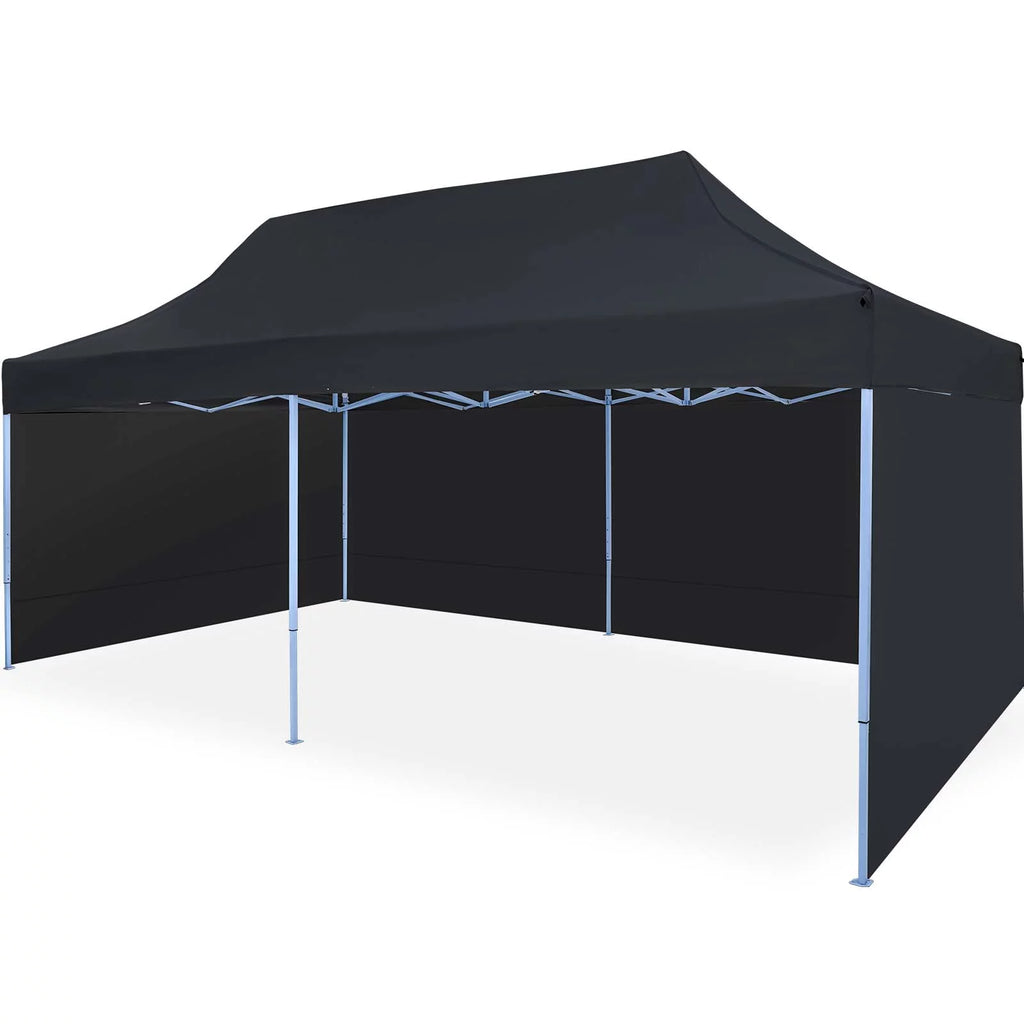 10'x20' Pop Up Canopy Tent with Sidewalls, Black S53576