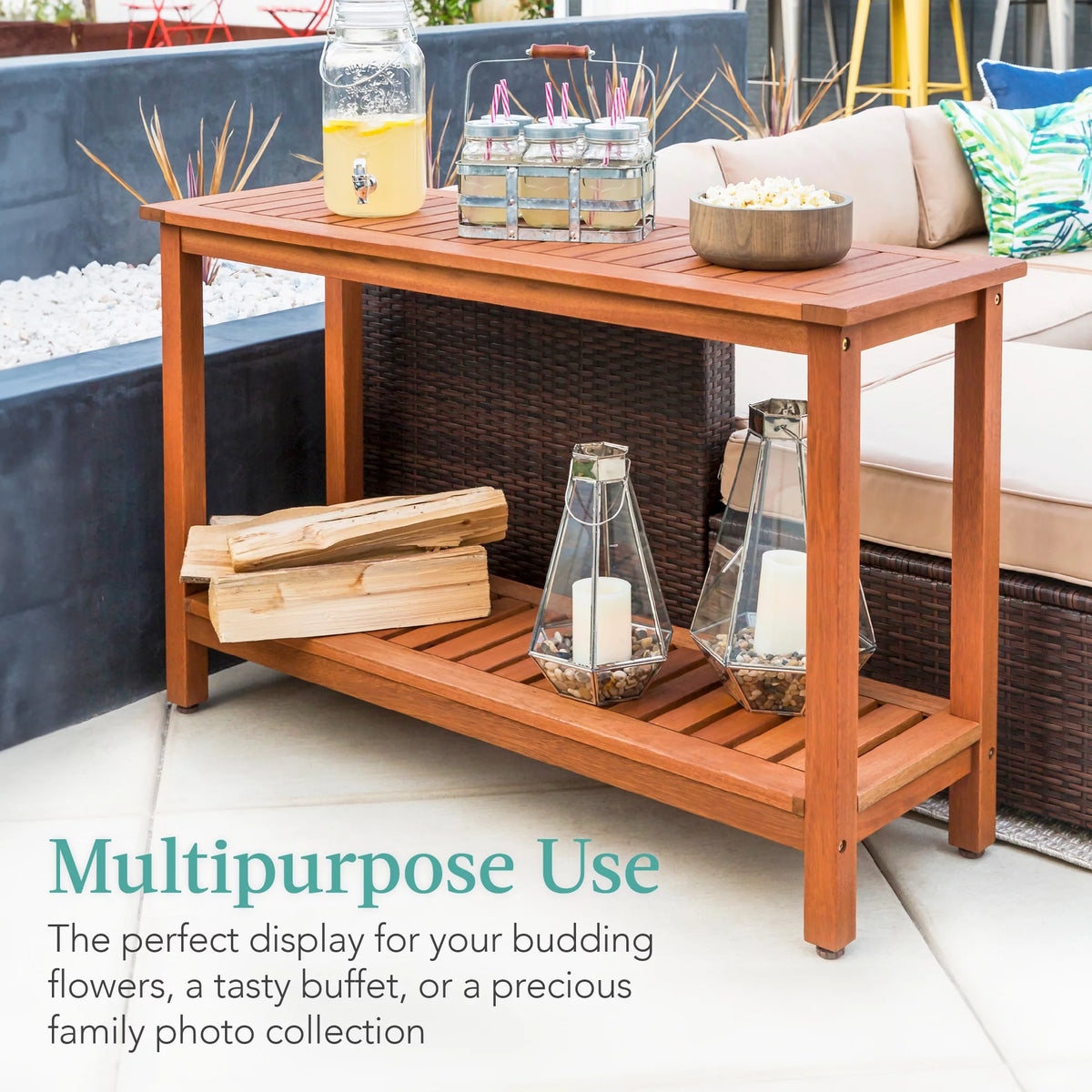 48in 2-Shelf Wooden Console Table C21062