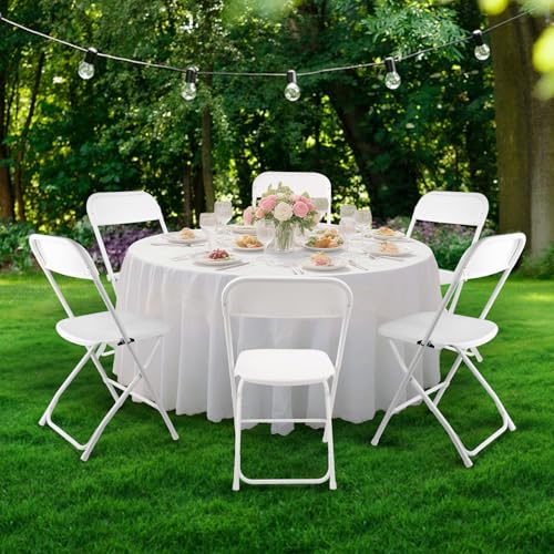 10 Pack White Plastic Folding Chairs 400lbs Capacity B282