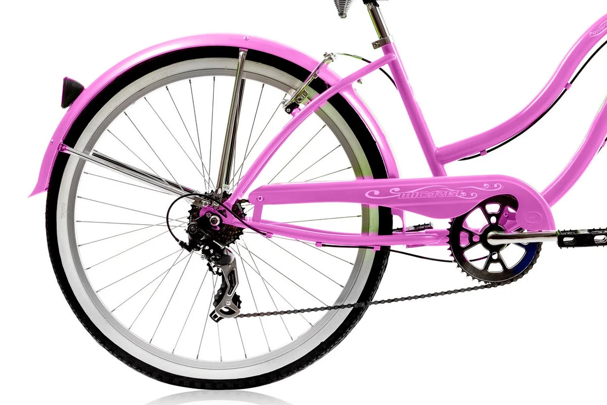 26 In. 7 Speed Beach Cruiser with Fender - Pink C67775