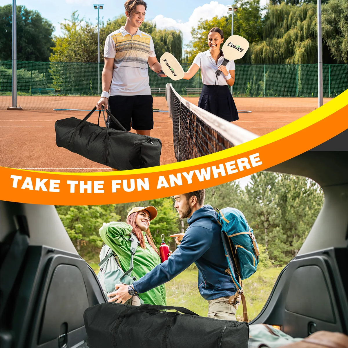 22 ft Portable Pickleball Net Set with Carrying Bag V85978