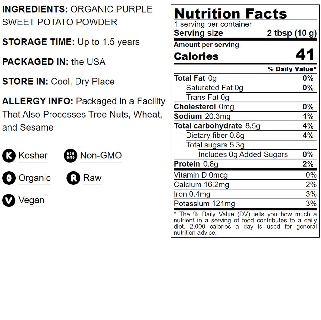 Organic Purple Sweet Potato Powder, 20 Pounds X97411