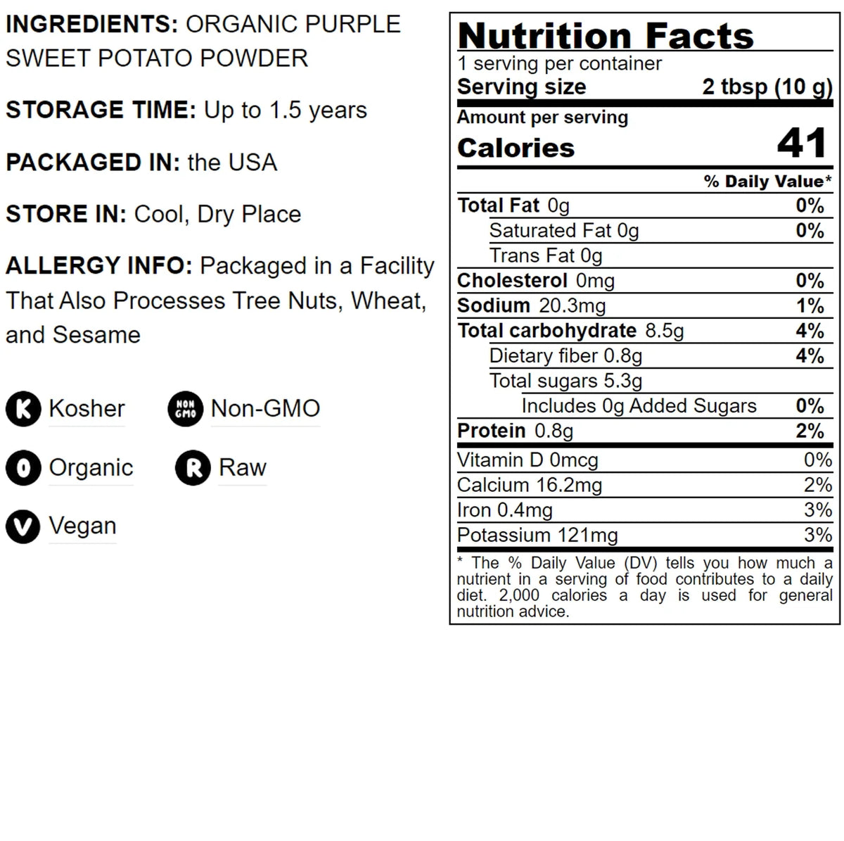 Organic Purple Sweet Potato Powder, 20 Pounds X97411